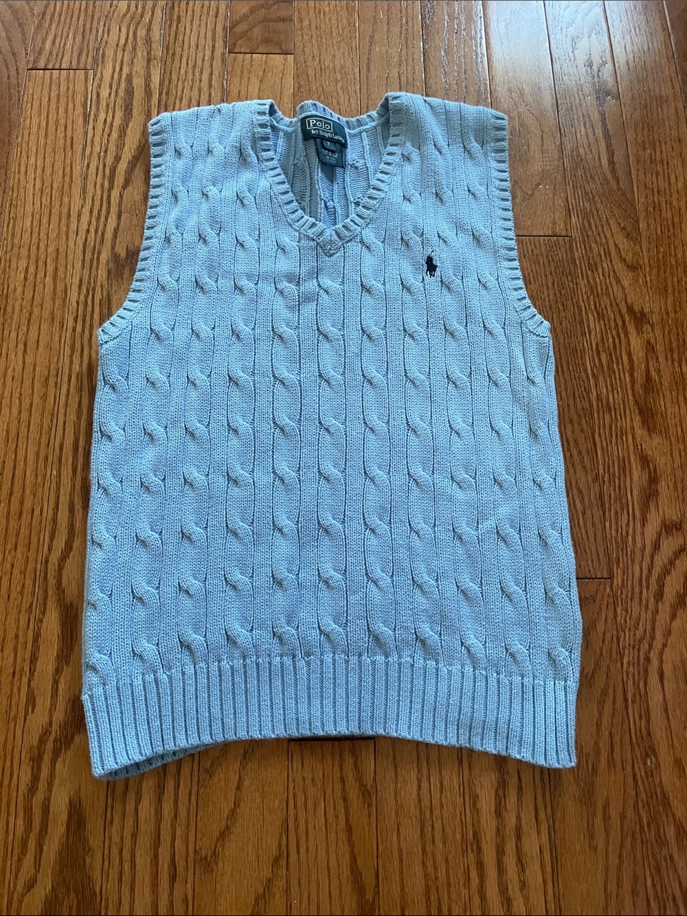 Polo Ralph Lauren Light Blue Cable Knit Sweater Vest Boy’s Sz 7